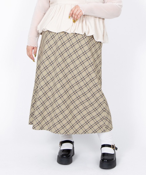 PUNYUS（プニュズ）の「チェック柄ロングスカート（スカート・レディース・グレー/ベージュ・1/2/3/4/5）」の15枚目の写真
