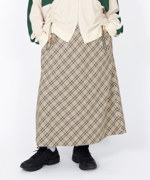 PUNYUS（プニュズ）の「チェック柄ロングスカート（スカート・レディース・グレー/ベージュ・1/2/3/4/5）」の20枚目の写真