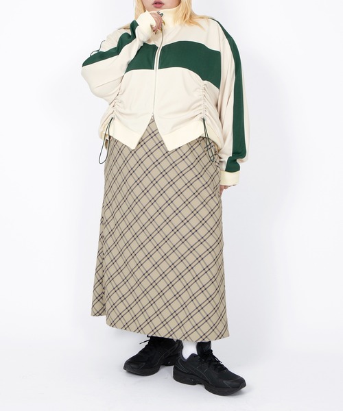 PUNYUS（プニュズ）の「チェック柄ロングスカート（スカート・レディース・グレー/ベージュ・1/2/3/4/5）」の21枚目の写真