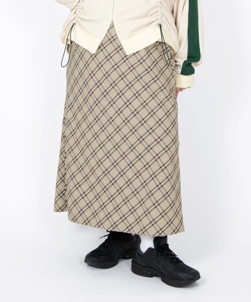 PUNYUS（プニュズ）の「チェック柄ロングスカート（スカート・レディース・グレー/ベージュ・1/2/3/4/5）」の22枚目の写真
