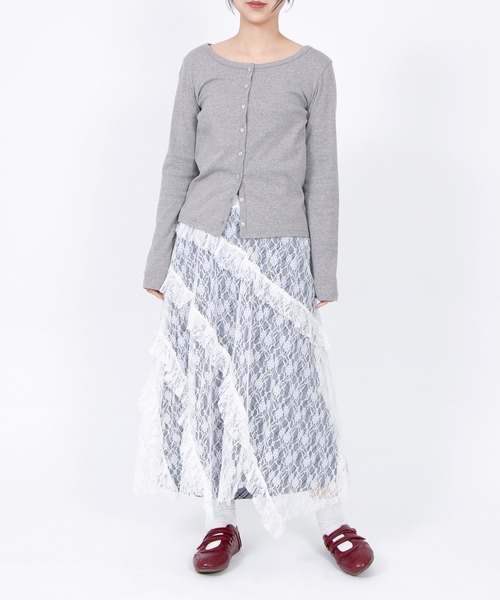 PUNYUS（プニュズ）の「チェック柄ロングスカート（スカート・レディース・グレー/ベージュ・1/2/3/4/5）」の13枚目の写真