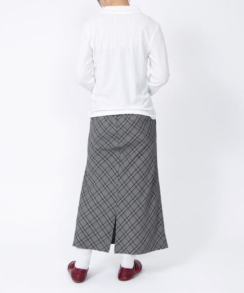 PUNYUS（プニュズ）の「チェック柄ロングスカート（スカート・レディース・グレー/ベージュ・1/2/3/4/5）」の11枚目の写真