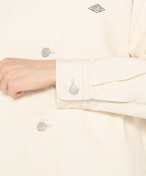 DANTON(ダントン)の「Women's Cotton Drill Shirt Jacket(デニムジャケット・レディース・アイボリー・38/36/34)」の9枚目の写真