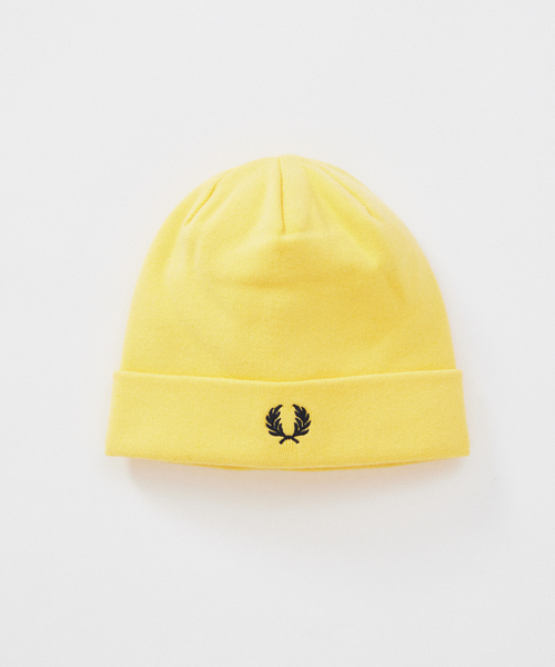 FRED PERRY(フレッドペリー)の「FRED PERRY / フレッドペリー 別注 ビーニー(ニットキャップ/ビーニー・メンズ・イエロー/ブラック・FREE)」の4枚目の写真