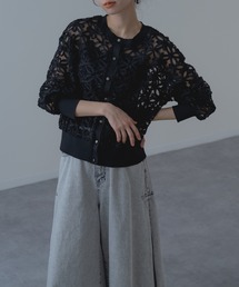 refinedworks（リファインドワークス）の「【refinedworks】花柄  × レース 風の 上品 カーディガン（カーディガン/ボレロ）」