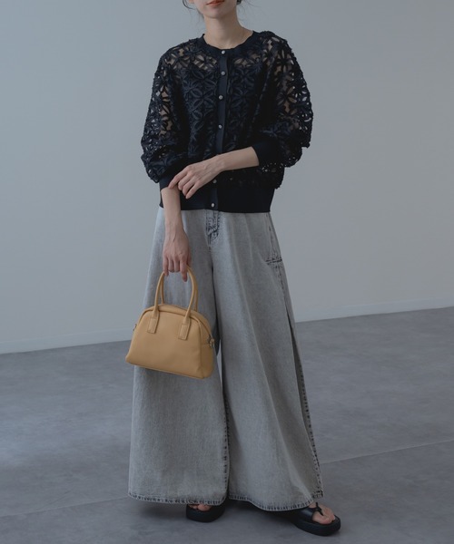 refinedworks（リファインドワークス）の「【refinedworks】冷房対策 / UV対策にも◎ 花柄  × レース 風の 上品 カーディガン（カーディガン/ボレロ・レディース・アイボリー/ブラック・FREE）」の18枚目の写真