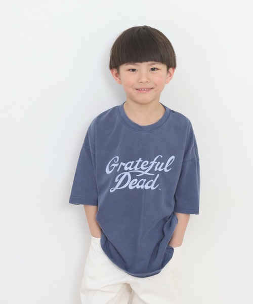 Grateful Dead(グレイトフルデッド)の「GRATEFULDEAD ピグメント染め 半袖Tシャツ グレイトフルデッド(Tシャツ/カットソー・キッズ・グレー系その他/ネイビー/ブラック/ブラック系その他/ダークグリーン/チャコール・120/110/140/130/160/150)」の1枚目の写真