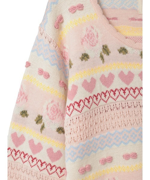 PINK HOUSE（ピンクハウス）の「テディ＆ローズジャガードニット