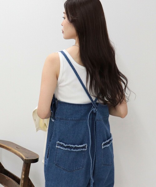 fredy emue（フレディエミュ）の「フリルデニムサロペット（サロペット/オーバーオール・レディース・ブルー/ブラック・38）」の20枚目の写真