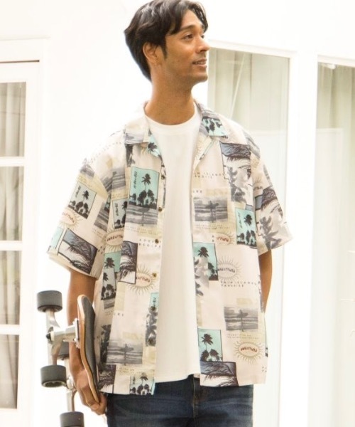Kahiko(カヒコ)の「【Kahiko】SURF&Palms キプカイMEN'Sアロハシャツ(シャツ/ブラウス・メンズ・ブラック/ブルー/ベージュ/ホワイト・FREE)」の7枚目の写真