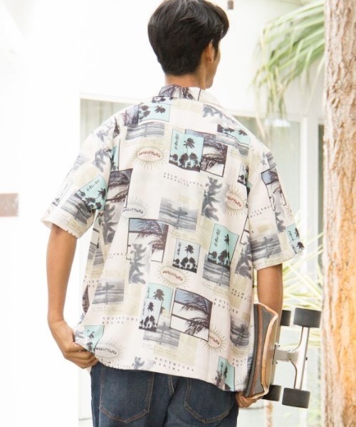 Kahiko(カヒコ)の「【Kahiko】SURF&Palms キプカイMEN'Sアロハシャツ(シャツ/ブラウス・メンズ・ブラック/ブルー/ベージュ/ホワイト・FREE)」の8枚目の写真