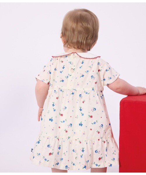 PETIT BATEAU（プチバトー）の「フラワーワンピース＆ブルマセット（ワンピース・キッズ・ホワイト系その他・18MONTH/12MONTH/24MONTH/36MONTH）」の2枚目の写真