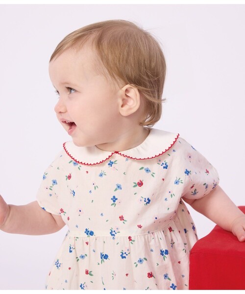 PETIT BATEAU（プチバトー）の「フラワーワンピース＆ブルマセット（ワンピース・キッズ・ホワイト系その他・18MONTH/12MONTH/24MONTH/36MONTH）」の3枚目の写真