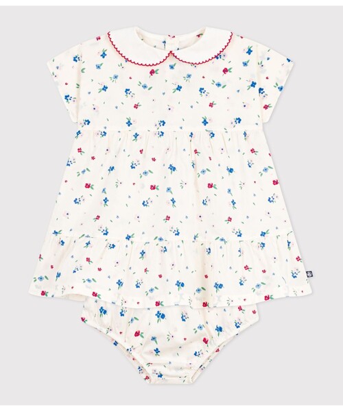 PETIT BATEAU（プチバトー）の「フラワーワンピース＆ブルマセット（ワンピース・キッズ・ホワイト系その他・18MONTH/12MONTH/24MONTH/36MONTH）」の5枚目の写真