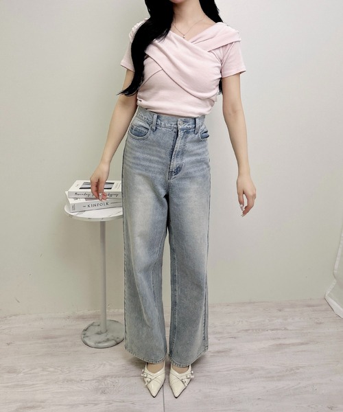 INGNI(イング)の「【WEB限定】クロスオフショルトップス(Tシャツ/カットソー・レディース・オフホワイト/ピンクベージュ/ブラック・M)」の19枚目の写真