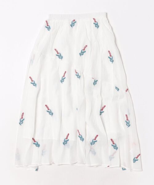 チャイハネ（チャイハネ）の「【チャイハネ】ポンフロラスカート（スカート・レディース・ホワイト/ブルー・FREE）」の2枚目の写真
