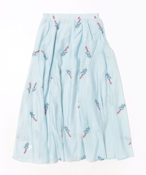 チャイハネ（チャイハネ）の「【チャイハネ】ポンフロラスカート（スカート・レディース・ホワイト/ブルー・FREE）」の8枚目の写真