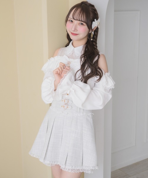 ROJITA（ロジータ）の「【SNSでも大反響】フロントレースアップ肩開きブラウス（シャツ/ブラウス・レディース・ピンク/ブラック/ホワイト・FREE）」の19枚目の写真