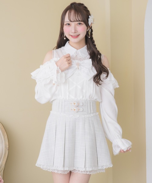 ROJITA（ロジータ）の「【SNSでも大反響】フロントレースアップ肩開きブラウス（シャツ/ブラウス・レディース・ピンク/ブラック/ホワイト・FREE）」の17枚目の写真