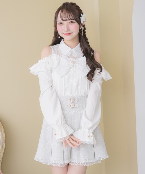 ROJITA（ロジータ）の「【SNSでも大反響】フロントレースアップ肩開きブラウス（シャツ/ブラウス・レディース・ピンク/ブラック/ホワイト・FREE）」の18枚目の写真