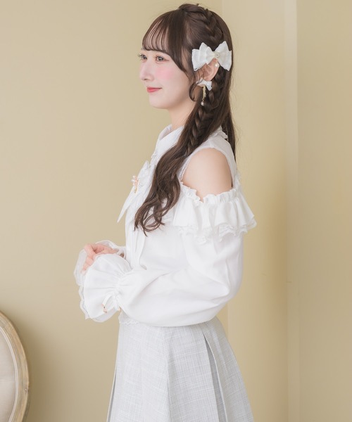 ROJITA（ロジータ）の「【SNSでも大反響】フロントレースアップ肩開きブラウス（シャツ/ブラウス・レディース・ピンク/ブラック/ホワイト・FREE）」の21枚目の写真