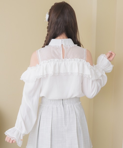 ROJITA（ロジータ）の「【SNSでも大反響】フロントレースアップ肩開きブラウス（シャツ/ブラウス・レディース・ピンク/ブラック/ホワイト・FREE）」の22枚目の写真