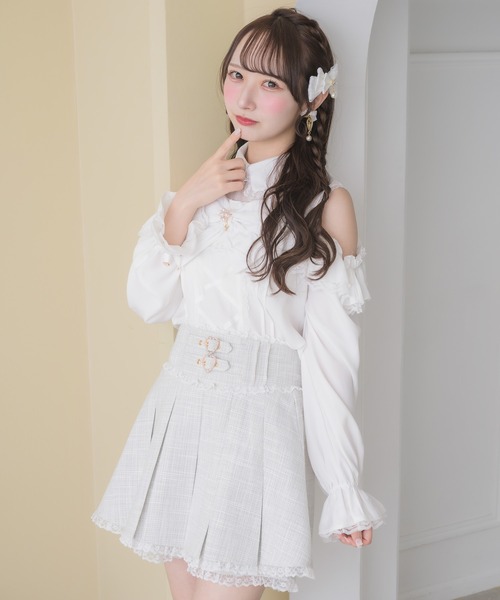 ROJITA（ロジータ）の「【SNSでも大反響】フロントレースアップ肩開きブラウス（シャツ/ブラウス・レディース・ピンク/ブラック/ホワイト・FREE）」の20枚目の写真