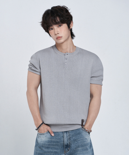LEMAIN SECOND（リメインセカンド）の「クラシックヘンリーネックウォッシャブル半袖ニット[グレー]（Tシャツ/カットソー・レディース・その他・MEDIUM/LARGE/X-LARGE）」の7枚目の写真