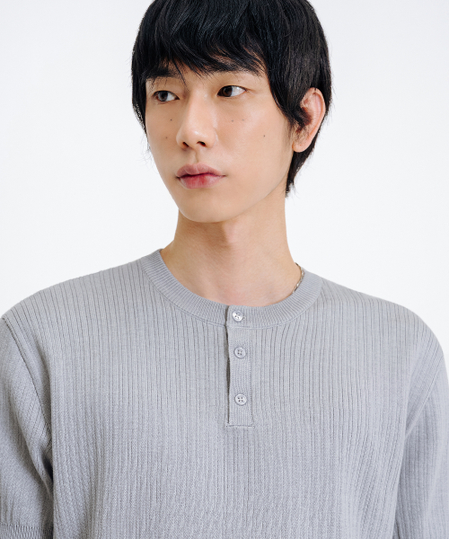 LEMAIN SECOND（リメインセカンド）の「クラシックヘンリーネックウォッシャブル半袖ニット[グレー]（Tシャツ/カットソー・レディース・その他・MEDIUM/LARGE/X-LARGE）」の11枚目の写真