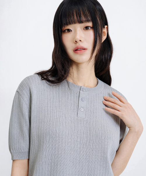 LEMAIN SECOND（リメインセカンド）の「クラシックヘンリーネックウォッシャブル半袖ニット[グレー]（Tシャツ/カットソー・レディース・その他・MEDIUM/LARGE/X-LARGE）」の13枚目の写真