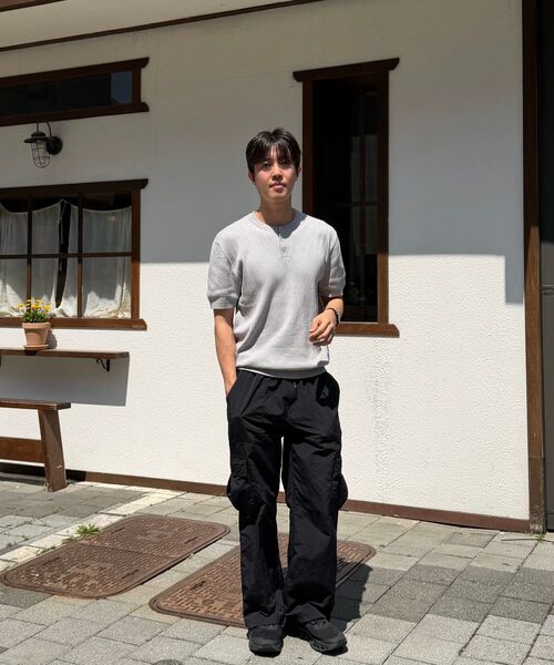 LEMAIN SECOND（リメインセカンド）の「クラシックヘンリーネックウォッシャブル半袖ニット[グレー]（Tシャツ/カットソー・レディース・その他・MEDIUM/LARGE/X-LARGE）」の2枚目の写真