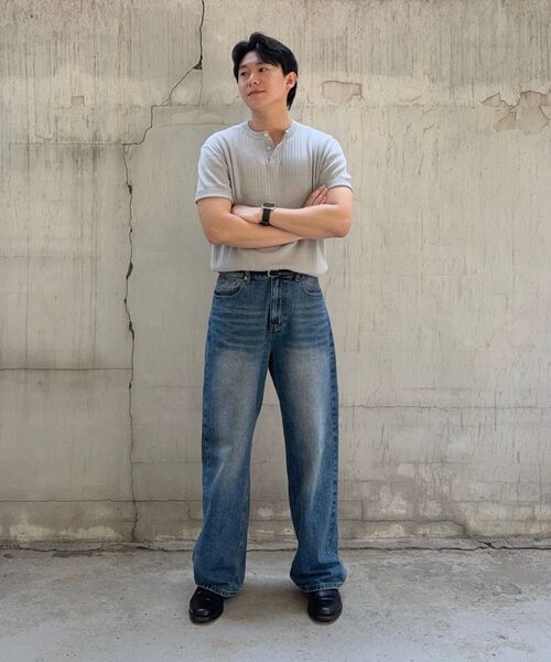 LEMAIN SECOND（リメインセカンド）の「クラシックヘンリーネックウォッシャブル半袖ニット[グレー]（Tシャツ/カットソー・レディース・その他・MEDIUM/LARGE/X-LARGE）」の3枚目の写真