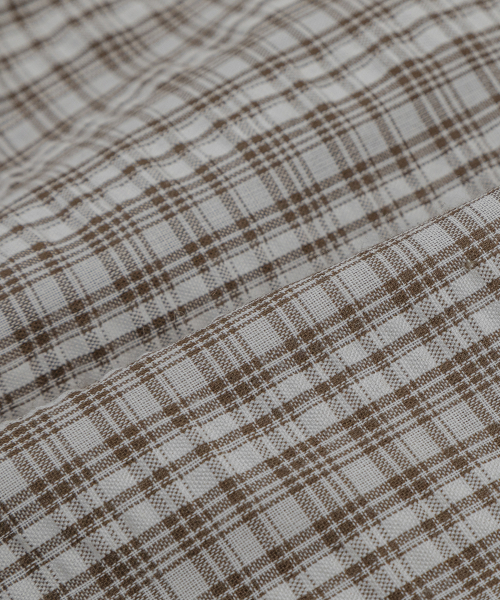 LETTERCOMO（レテルコモ）の「マイルドブラシチェックシャツベージュ（シャツ/ブラウス・レディース・その他・MEDIUM/LARGE）」の3枚目の写真