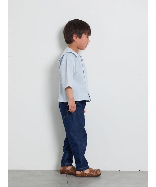 Samansa Mos2 Lagom（サマンサモスモスラーゴム）の「☆ストライプ柄セーラーカラーシャツ（シャツ/ブラウス・キッズ・レッド/ブルー・100/110/120/95/130）」の9枚目の写真