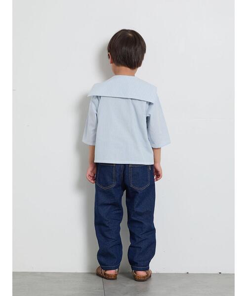 Samansa Mos2 Lagom（サマンサモスモスラーゴム）の「☆ストライプ柄セーラーカラーシャツ（シャツ/ブラウス・キッズ・レッド/ブルー・100/110/120/95/130）」の10枚目の写真