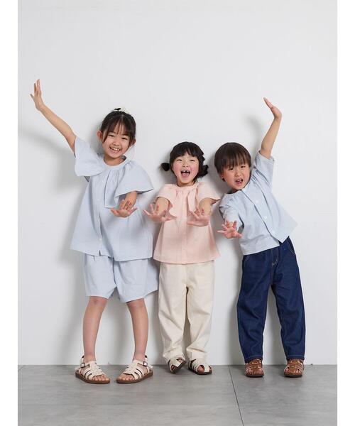 Samansa Mos2 Lagom（サマンサモスモスラーゴム）の「☆ストライプ柄セーラーカラーシャツ（シャツ/ブラウス・キッズ・レッド/ブルー・100/110/120/95/130）」の11枚目の写真