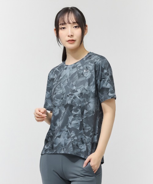 OAKLEY(オークリー)の「オークリー RADIANT QD EVO PERFORMANCE TEE 11.0(Tシャツ/カットソー・レディース・ペールイエロー/サックスブルー/ブラック・S/M/L/XL)」の2枚目の写真