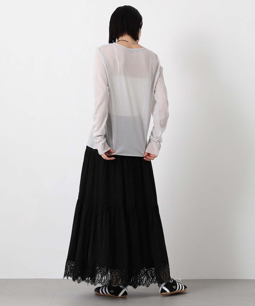 Gready Brilliant(グレディブリリアン)の「綿シアーボートネックカットソー(Tシャツ/カットソー・レディース・ピンク/ライトグレー/オフホワイト・38)」の19枚目の写真