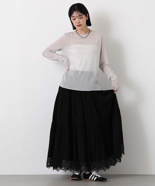 Gready Brilliant(グレディブリリアン)の「綿シアーボートネックカットソー(Tシャツ/カットソー・レディース・ピンク/ライトグレー/オフホワイト・38)」の20枚目の写真