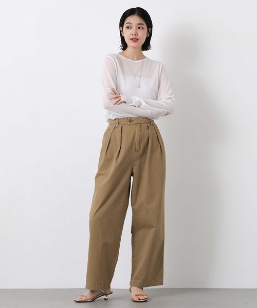 Gready Brilliant(グレディブリリアン)の「綿シアーボートネックカットソー(Tシャツ/カットソー・レディース・ピンク/ライトグレー/オフホワイト・38)」の4枚目の写真