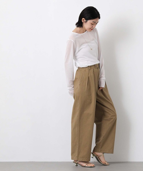 Gready Brilliant(グレディブリリアン)の「綿シアーボートネックカットソー(Tシャツ/カットソー・レディース・ピンク/ライトグレー/オフホワイト・38)」の5枚目の写真