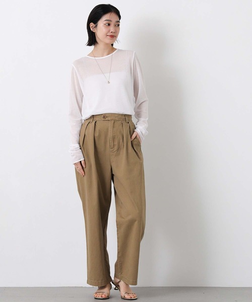 Gready Brilliant(グレディブリリアン)の「綿シアーボートネックカットソー(Tシャツ/カットソー・レディース・ピンク/ライトグレー/オフホワイト・38)」の7枚目の写真