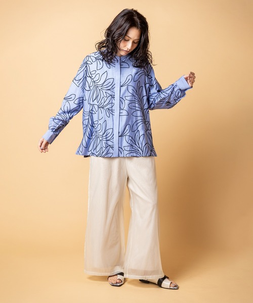 OSMOSIS(オズモーシス)の「シアーレイヤードパンツ(その他パンツ・レディース・アイボリー/ブラック/グレイッシュベージュ・ONE SIZE)」の14枚目の写真