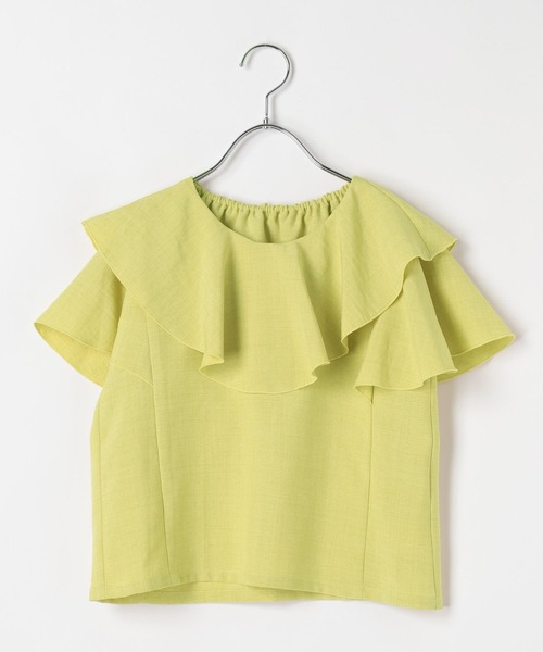 GLOBAL WORK（グローバルワーク）の「イージーケアリネンライクブラウス/643120（シャツ/ブラウス・キッズ・ブラック/イエロー/ミント・130cm/160cm/150cm/140cm）」の3枚目の写真