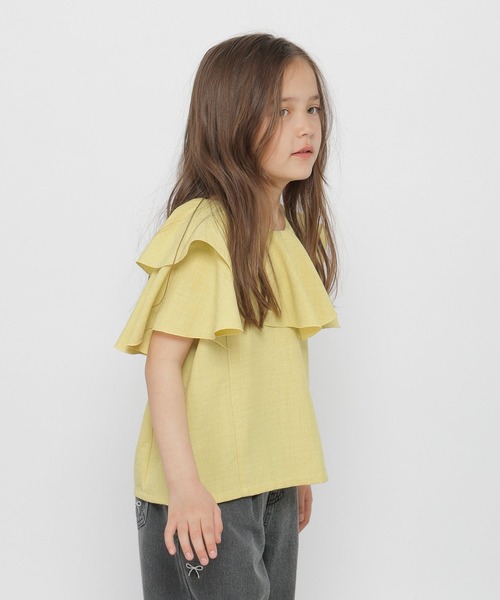 GLOBAL WORK（グローバルワーク）の「イージーケアリネンライクブラウス/643120（シャツ/ブラウス・キッズ・ブラック/イエロー/ミント・130cm/160cm/150cm/140cm）」の11枚目の写真