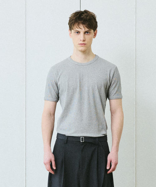 BER DE NOIR（ベールドノワール）の「リブスリムコットンTシャツ（グレー）（Tシャツ/カットソー・メンズ・ミックスグレー/その他・MEDIUM/LARGE）」の4枚目の写真