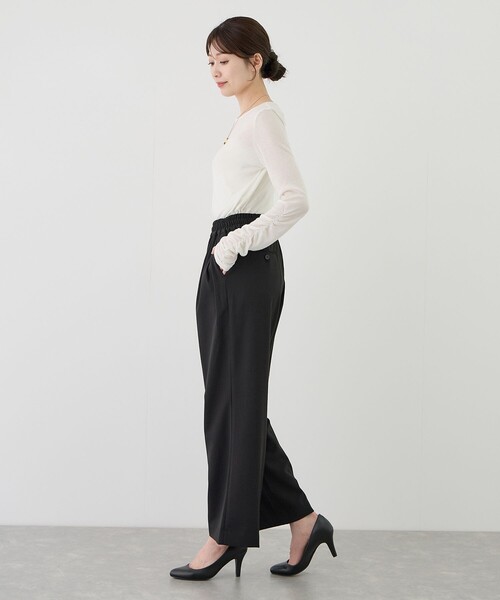 Jayro(ジャイロ)の「ツータックウエストギャザーストレートパンツ(スラックス・レディース・グレー/ブラック/ベージュ系その他2・FREE)」の10枚目の写真