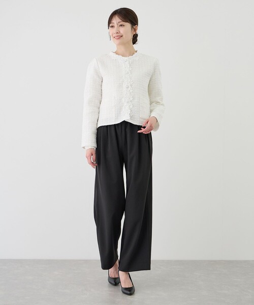 Jayro(ジャイロ)の「ツータックウエストギャザーストレートパンツ(スラックス・レディース・グレー/ブラック/ベージュ系その他2・FREE)」の12枚目の写真