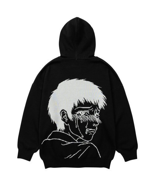 Crying Boy Cotton Knit Hoodie [BLACK] — хлопковое худи, черный
