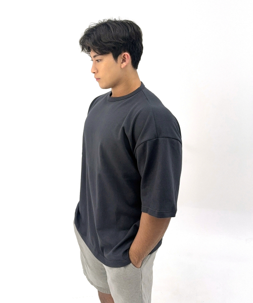 BARBELLWORKS(バーベルワークス)の「ジムウェアストリートスタンダードオーバーボックスフィット(Tシャツ/カットソー・メンズ・ブラック/チャコール/ホワイト/ピンク/カーキ・MEDIUM/SMALL/LARGE/X-LARGE/XX-LARGE)」の11枚目の写真